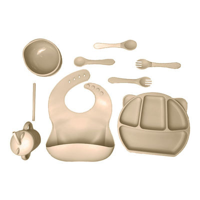 comprare Commestibile d'alimentazione dell'insieme della busbana francese e della ciotola del silicone del bambino con le forchette ed i cucchiai online manufacture