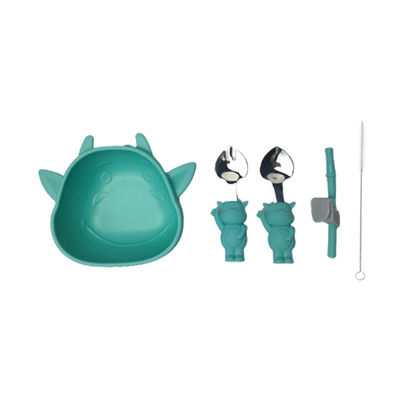 comprare Il diavoletto modella l'insieme d'alimentazione del bambino riutilizzabile del silicone non slitta Bpa che la ciotola libera ha personalizzato online manufacture