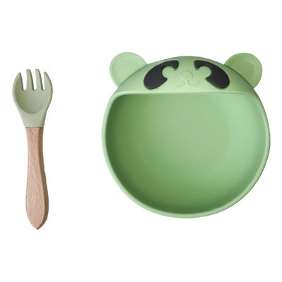 comprare Cassaforte di a microonde della ciotola e del cucchiaio di Tray Bear Shape Feeding Suction del bambino del silicone del ODM online manufacture