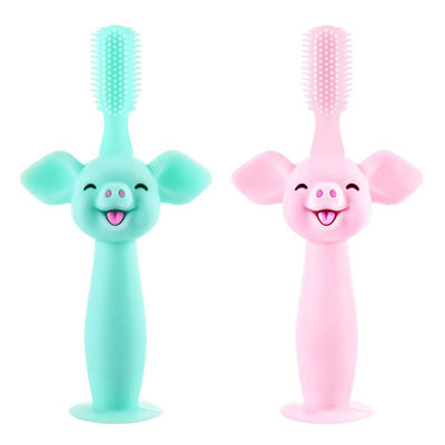 comprare Bambino Teether, maiale su ordinazione di formazione infantile del silicone del fumetto dello spazzolino da denti del bambino del silicone del commestibile online manufacture