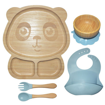comprare L'insieme d'alimentazione del bambino libero del silicone di BPA ha diviso l'aspirazione piatto di bambù MHC del bambino del silicio online manufacture