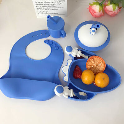 comprare Set di tovagliette in silicone per bambini, per pappe, per alimenti, senza BPA, ecologico, impermeabile, antiscivolo, stoviglie, piatto, ciotola, cucchiaio online manufacture