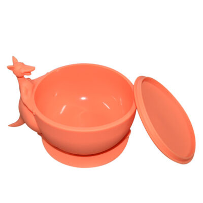 comprare Set di stoviglie in silicone per lo svezzamento del neonato, ciotola, bavaglino, contenitore per alimenti, ciotola anti-goccia per bambini con coperchio online manufacture