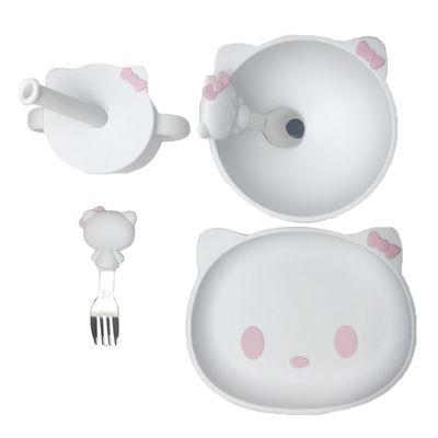 Il fumetto su misura Kitten Shape Baby Silicone Feeding di dimensioni ha messo Bpa libero