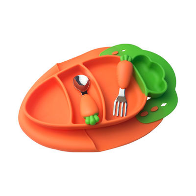 Commestibile stabilito d'alimentazione del padellame del bambino del silicone di forma della carota Eco amichevole