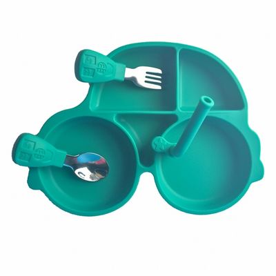 Il cucchiaio d'alimentazione del silicone del bambino ha fissato la forma su misura Bpa dell'automobile libera