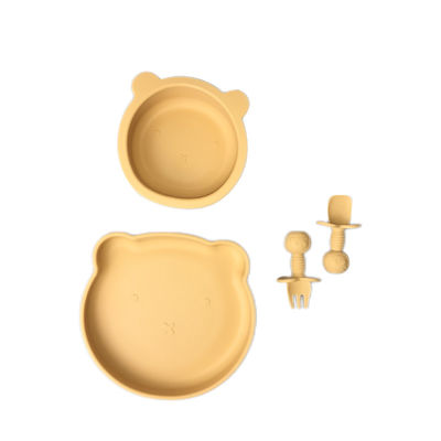 L'orso durevole del silicone dell'insieme di Mini Suction Plate And Bowl modella per l'alimentazione del bambino