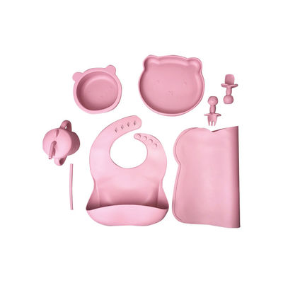Insieme d'alimentazione del bambino durevole del silicone 6 pc BPA piastrine libere Straw Sippy Cup