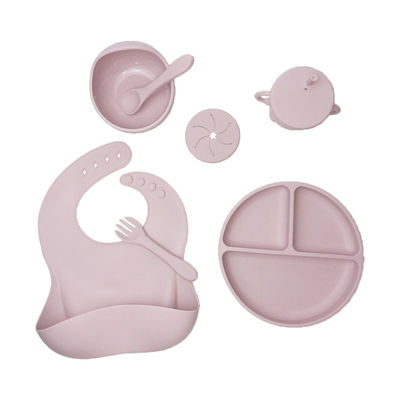 Commestibile stabilito d'alimentazione 5pcs di aspirazione del silicone infrangibile del bambino con la tazza di Sippy