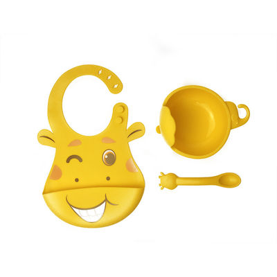 L'alimentazione del bambino ha messo libero di forma BPA della giraffa delle busbane francesi e delle ciotole del silicone su misura