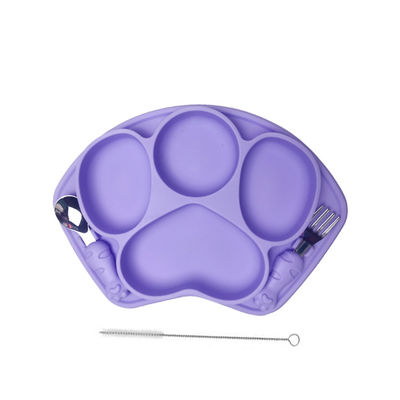 La ciotola libera di aspirazione di Bpa del bambino del silicone ha messo le stoviglie su misura con paglia