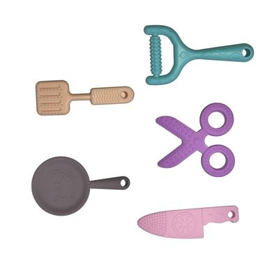 5 colore su misura libero non tossico del silicone BPA di Teether del bambino del pezzo