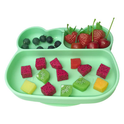 La piastrina d'alimentazione del silicone del bambino qualità super ha personalizzato il commestibile di forma della rana