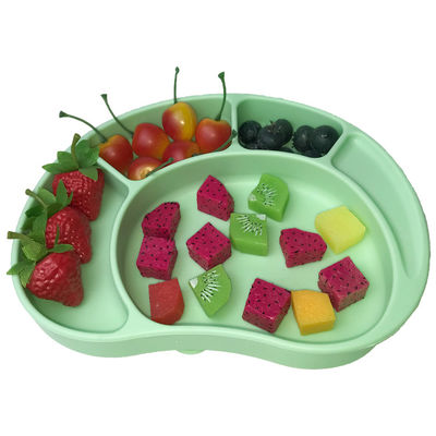 L'alimentazione delle stoviglie del bambino placca su misura modella il verde del commestibile diviso