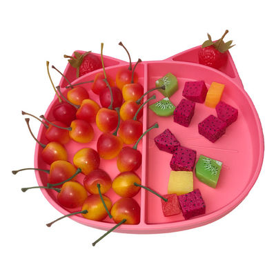 Piastrina d'alimentazione del silicone di addestramento del bambino Bpa su misura di vendita caldo Cat Shape libera