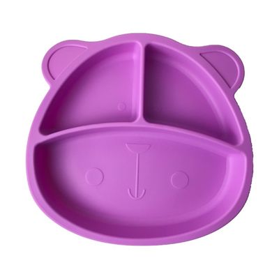Il silicone d'alimentazione dell'insieme del piatto del bambino ha personalizzato le dimensioni che l'orso porpora modella Eco morbidezza amichevole