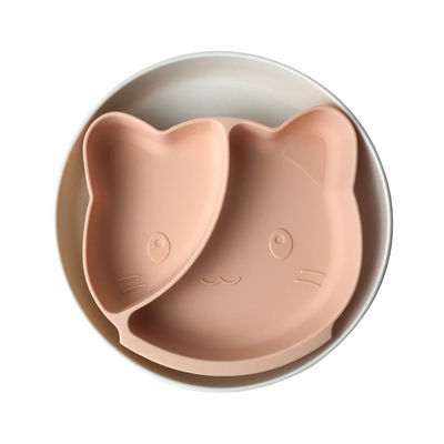 Il bambino libero Tray Cat Shape Tableware Feeding Plate del silicone di BPA ha personalizzato