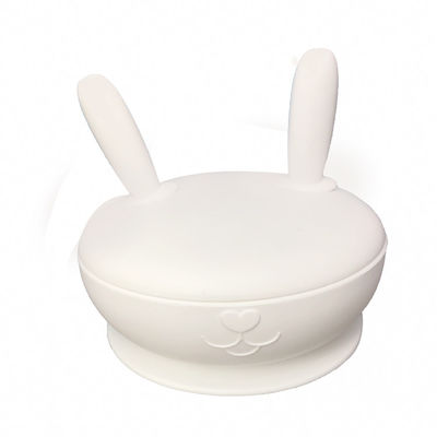 Piastrina divisa aspirazione d'alimentazione del silicone del bambino con il coperchio BPA Bunny Shape libero