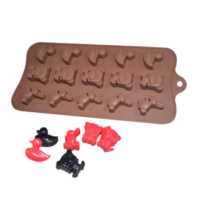 Il cioccolato su ordinazione a forma di animale modella il silicone di Brown su misura