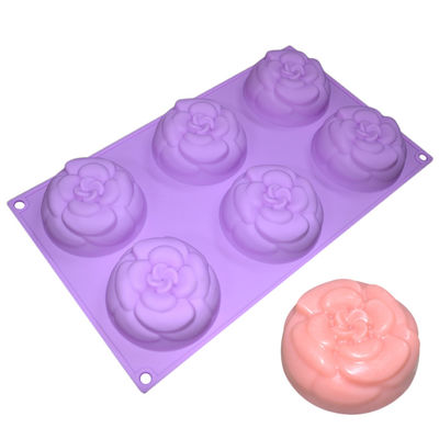 I fiori fatti a mano delle cavità della muffa 6 del sapone del silicone dell'anti strappo modellano per la decorazione del dolce