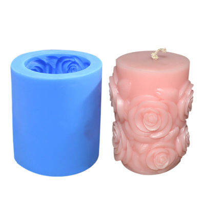 Cilindro Eco 3D amichevole della muffa della candela del silicone del fiore del commestibile