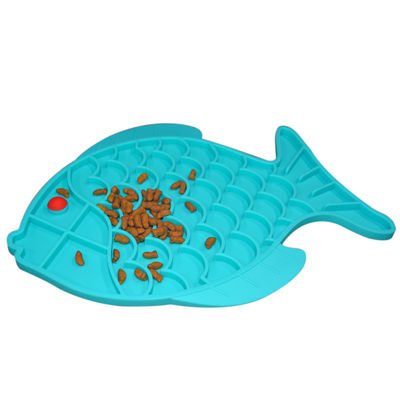 L'animale domestico molle del silicone fornisce il pesce su misura modella i cani che leccano l'OEM/ODM delle piastrine
