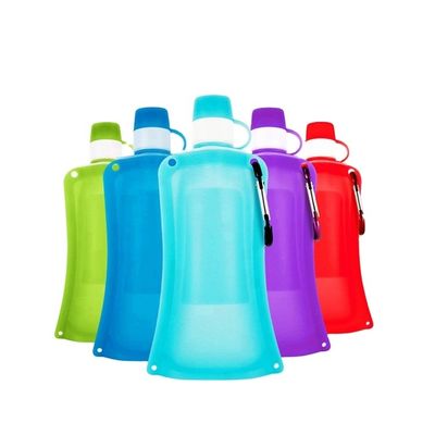 bottiglia di acqua portatile quotidiana di sport all'aperto della bottiglia di acqua pieghevole del silicone 0.5L