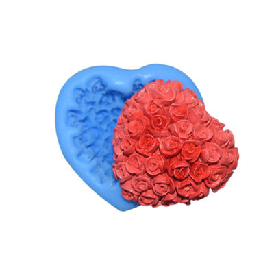 Muffa bollente del silicone di Rosa 3d del cuore del dolce del fondente degli utensili del silicone del commestibile