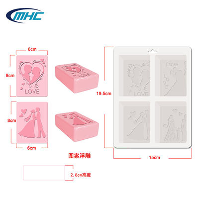 La nuova progettazione personalizza la muffa del sapone del silicone della cavità del commestibile 4 sostenibile