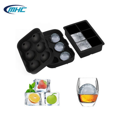 La muffa del ghiaccio del silicone di 6 cavità ha immagazzinato il cubetto di ghiaccio a forma di palla Tray Customized