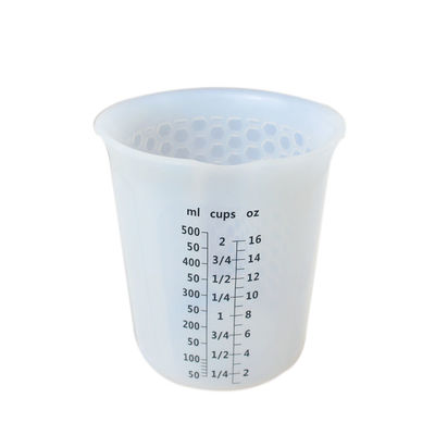 Scala su ordinazione termoresistente delle tazze di misurazione dello strumento della cucina del silicone 500ml 16oz