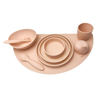 Commestibile normale del silicone dell'insieme della ciotola e del piatto di aspirazione del bambino con il cucchiaio