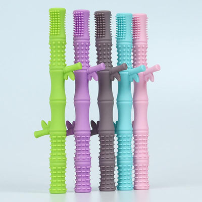 Il bastone Toy For Baby Teether Food mettere i denti classifica le paglie di bambù di Teether del silicone della metropolitana di dentizione di progettazione