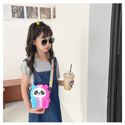 Fumetto sveglio Panda For Kids della borsa di schiocco di irrequietezza della spalla del silicone