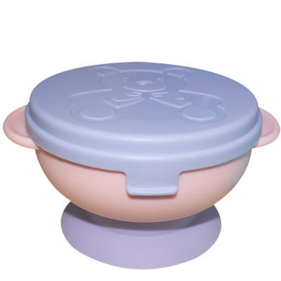 Piccolo cucchiaio diviso della piastrina del bambino della tazza della piastrina della ciotola di aspirazione del silicone silicone con l'insieme del coperchio