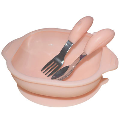 Cucchiaio diviso bambino molle della piastrina della piastrina della ciotola di aspirazione del silicone del bambino piccolo con l'insieme del coperchio