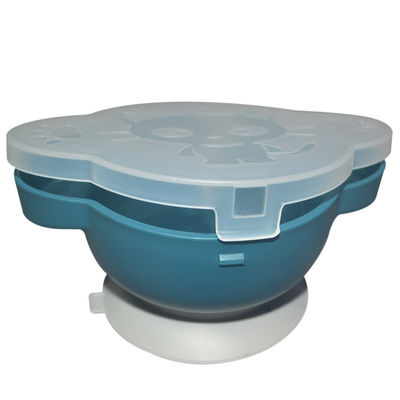 Cucchiaio diviso silicone riutilizzabile della piastrina di aspirazione della ciotola del silicone del bambino piccolo con l'insieme del coperchio