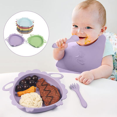Le pecore hanno diviso il bambino che sicuro del piatto degli alimenti per bambini il silicone ha condotto l'alimentazione di svezzamento per i bambini