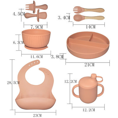 Setti alimentari di grado alimentare piastra di aspirazione in silicone con aspirazione in silicone e cucchiaio
