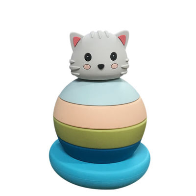 Montessori Educativo Silicone Blocchi di impilazione giocattolo per bambini di apprendimento