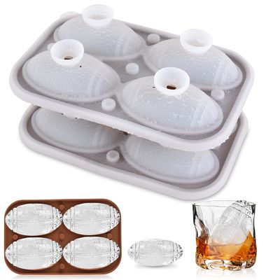MHC Factory Wholesale Ice Cube Tray Forme Divertenti Con Copertine 3D Rugby Football Ice Tray