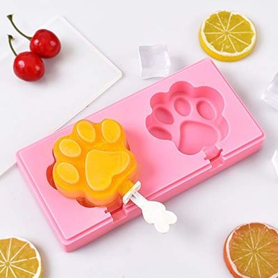 Fabbricante di ghiacciolo per bambini Forma di gelato in silicone grande con bastoncini e design a forma di zampa