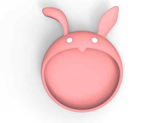 MHC Pink Rabbit Dispenser di piatti di silicone per bambini 100% di qualità alimentare