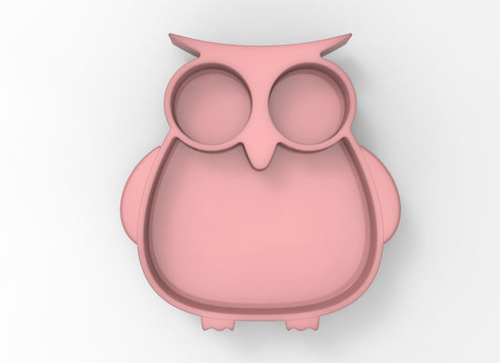 MHC Piatto rosa silicone per bambini da 12 a 18 mesi