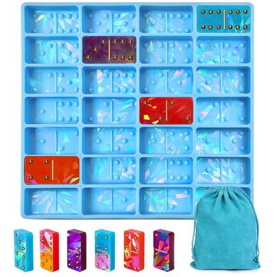 MHC Cristallo Silicone Domino Unico Set 3D Disegni olografici Stampi di resina epossidica