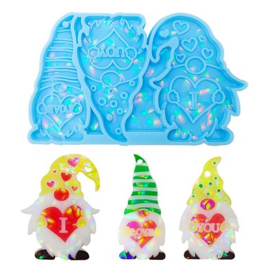 MHC Silicone Resina Stampo Epoxy Resina Stampi per portachiavi Chiara Santa Claus Ornamento Forme Set